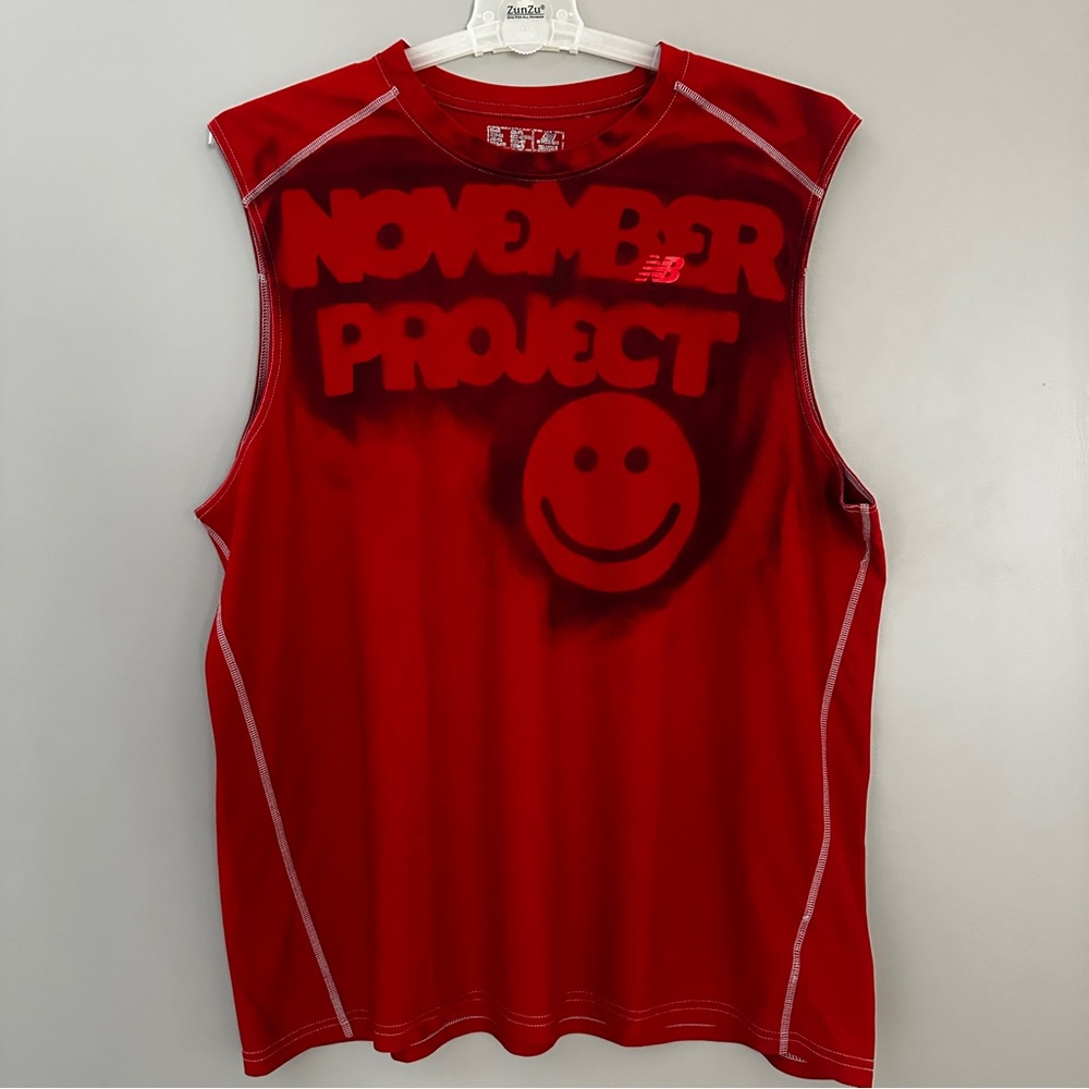 New Balance Men’s Red Tank Top with Smiley Design
